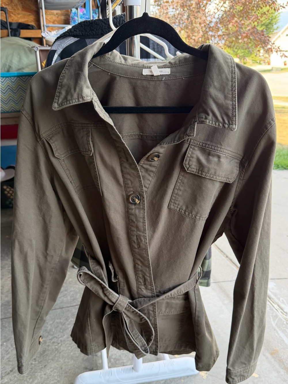 Maurices Olive Green Utility Belted Jacket